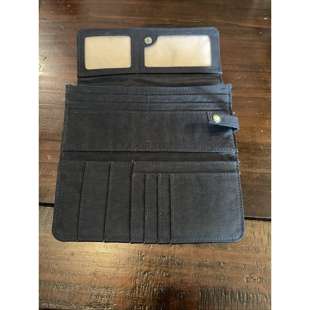 Kipling Navy Nylon Snap Tri-Fold Wallet (C6)